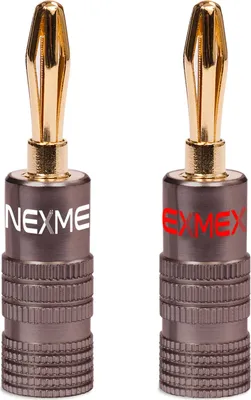 Produktbild von Bananenstecker 4mm schraubbar 2x Stecker vergoldet NEXMEX für Lautsprecherkabel