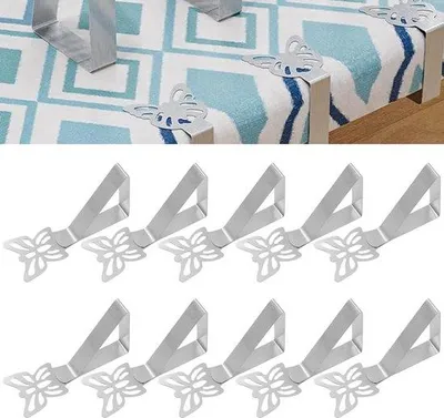 Produktbild von Unyqoos® Tischdeckenklammern 10er-Set, Edelstahl-Tischklemmen für draußen – halten Tischdecken bis 4 cm Tischplattenstärke, ideal für Garten, Picknick & Strand