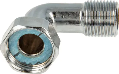 Produktbild von tecuro Winkel-Verschraubung mit Überwurfmutter 3/4 Zoll x Außengewinde 1/2 Zoll, Messing glanzverchromt, inkl. Dichtung