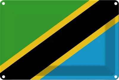 Produktbild von vianmo Blechschild 20x30 cm Tansanias Tanzania Flagge Fahne Wappen