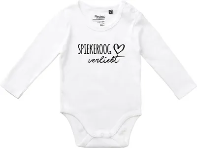 Produktbild von Huuraa Baby Body Spiekeroog verliebt 68 White  Baumwolle Fairtrade Langarmbody Geschenkidee