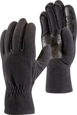Schwarze Fleecehandschuhe "Midweight Windblock" von Black Diamond; ideal für kalte Wetterbedingungen.