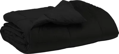 Image de vidaXL Couette toutes saisons rembourrée noire 240 x 260 cm microfibre