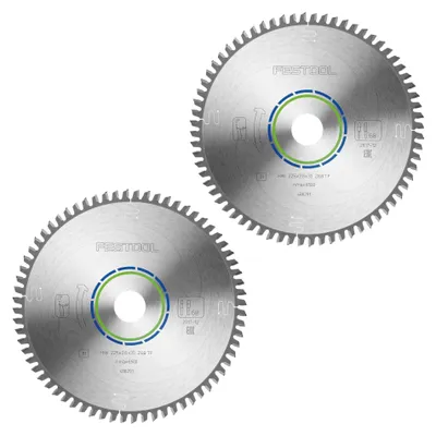 Produktbild von Festool HW 225x2,6x30 TF68 Kreissägeblatt Aluminium / Plastics 2 Stk. ( 2x 488291 ) 225 x 2,6 x 30 mm 68 Zähne für Aluminium, NE-Metalle, Kunststoffe, PVC