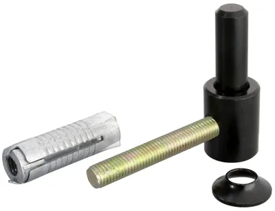 Kloben zum Einschrauben, schwarz, Stahl, 10 Stück