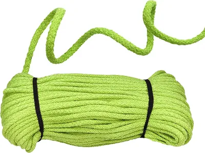 Geflochtene Baumwollkordel 8 mm in Pistaziengrün – 50m Rolle Baumwoll-Schnur für Bekleidung und Handarbeiten.
