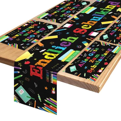 Productafbeelding van Tafeldecoratie voor de Eerste Schooldag - Tafelkleed en Plaatssets