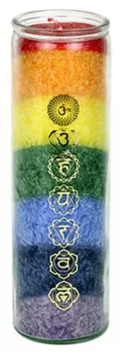 Produktbild von Duftkerze Stearin 7 Chakren -- 21x6.5 cm