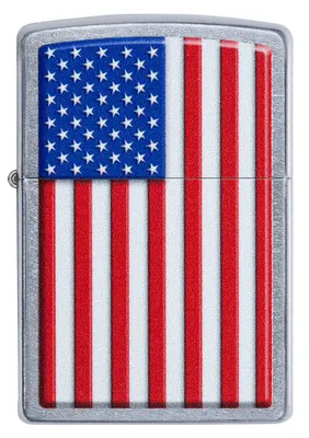 Produktbild von ZIPPO - Patriotic Flag Design - USA Amerika Flagge Silber Blau Rot Chrome United States Sturmfeuerzeug nachfüllbar Benzin 60004281