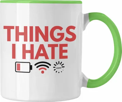 Produktbild von Trendation - Things I Hate Wlan Batterie Leer Laden Zeichen Geschenkidee Jungs Jungen Kinder (Grün)