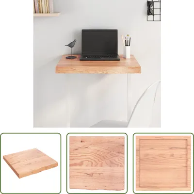 Produktbild von The Living Store Tischplatte Hellbraun 60x60x(2-6) cm Massivholz Eiche Behandelt