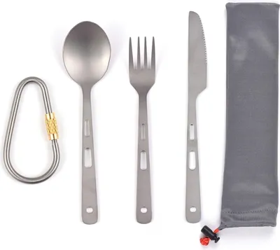 Obrázok produktu pre Ti príbor sada lyžica vidlička nôž riad pre domácnosť, cestovanie, outdoor, kempovanie