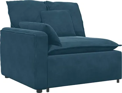 Obrázok produktu pre vidaXL Modulárna pohovka s koncovým modulom a vankúšom na opierku rúk modrá 100 cm