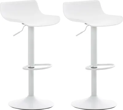 Produktbild von CLP 2er Set Barhocker Aveiro höhenverstellbar und drehbar weiß