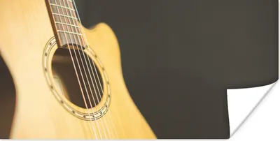Produktbild von MuchoWow® Poster Halbseitenansicht einer akustischen Gitarre 80x40 cm - Wanddeko