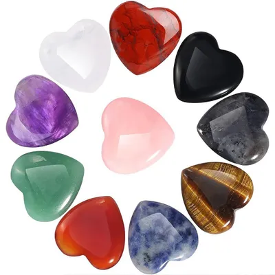 10 Rosenquarz Herzsteine Set für Meditation & Yoga