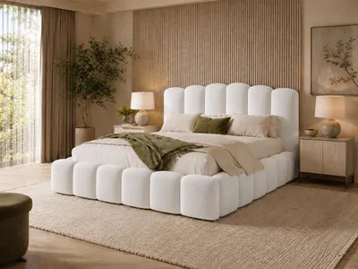 Produktbild von Emlar Polsterbett Velaro MAX 160x200 cm - Bett mit Bettkasten & Lattenrost - Velvet-Stoff - Doppelbett mit Stauraum Weiß (Magic Velvet 2200)