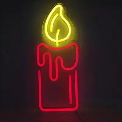 Immagine prodotto di Luce LED NEON, applique decorativa, candela rossa, circa 17 x 40 x 2 cm