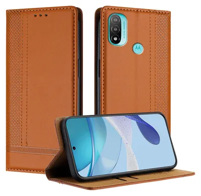 Obrázek produktu pro Pouzdro na mobilní telefon pro Motorola Moto E20 E30 E40 Kožený flipový kryt s funkcí stojánku Brown