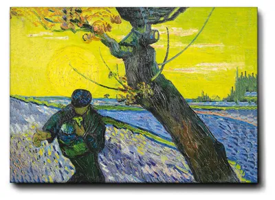 Image de Giallobus - Le semeur - Vincent Van Gogh - 140L x 100l cm - Tableau - Cadre en toile de qualité supérieure