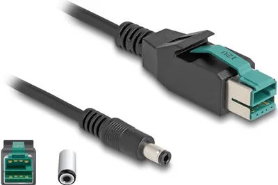 Zdjęcie produktu dla DeLOCK Kabel PoweredUSB męski 12 V na DC 5,5 x 2,5 mm męski 2 m, USB, DC 5.5, 1 m, Czarny