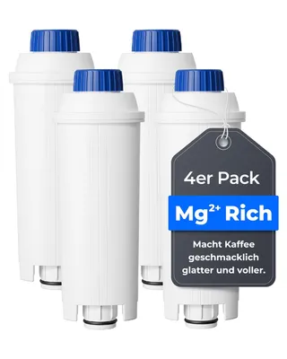 Produktbild von Waterdrop Mg²⁺ Filterkartuschen, Ersatz für De'Longhi® DLSC002, 4 Pack – Größe 4 Stück (1er Pack)