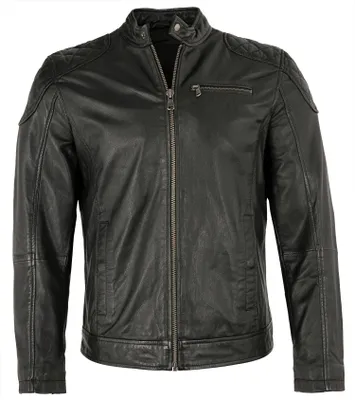 Produktbild von Herren Lederjacke Lammnappa schwarz : 56