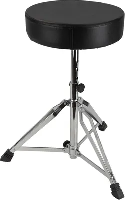 Produktbild von Schlagzeughocker NDT-55, Schwarz, höhenverstellbar 38-55 cm, robuster Stahlrahmen mit Ledersitz