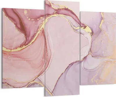 Produktbild von Bild auf Leinwand - Leinwandbild - 3 Teile - Abstraktion Marmor Rosa - 130x100cm - Wand Bild - Wanddeko - Wandbilder - Leinwanddruck - Bilder - Wanddekoration - Leinwand bilder - CB130x100-4528