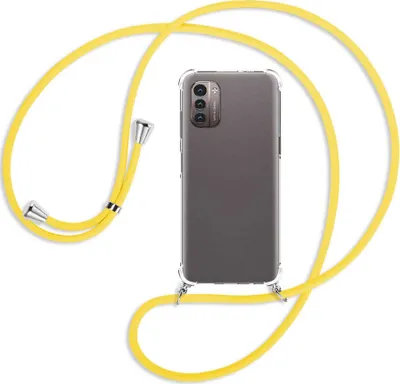 Produktbild von Handykette Backcover-Schutzhülle mit Band (Metall silberfarben) für Nokia G11 / G21 - gelb