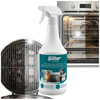 Produktbild von Sillar Backofenreiniger Grillreiniger 1L Stark Fettlöser für Kamin Ofen Grill