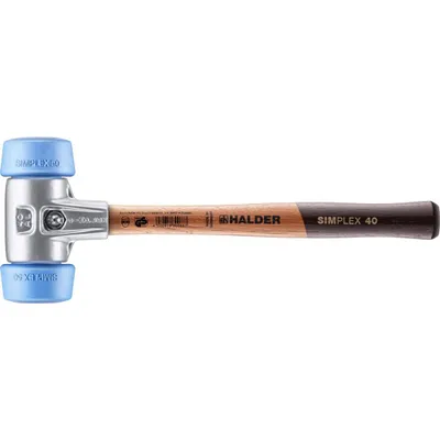 Produktbild von HALDER SIMPLEX Schonhammer Ø 50:40 mm TPE-soft blau mit Aluminiumgehäuse