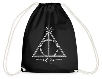 Produktbild von Spreadshirt Harry Potter Heiligtümer des Todes Symbol Turnbeutel, One size, Schwarz