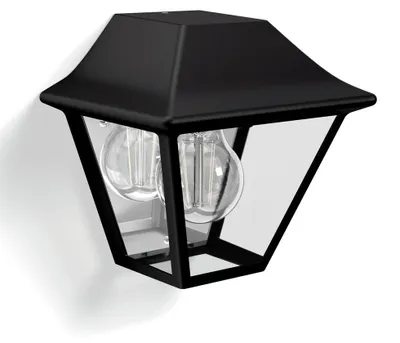 Immagine prodotto di Philips myGarden lampada da parete per esterni Alpenglow, nera, diffusore in vetro, luce da giardino