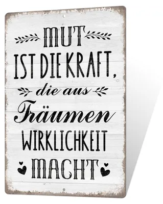 Produktbild von Metallschild mit Motivationsspruch - Wanddekoration für Büro und Arbeitszimmer - 30x20 cm