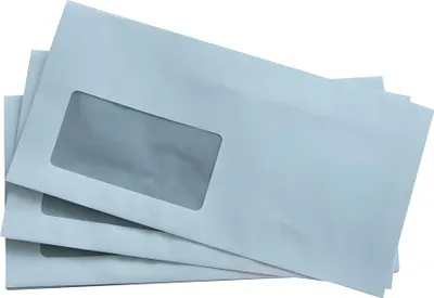 Produktbild von Briefumschlag, DIN Lang, mit Fenster Haftklebung, weiß, 80g