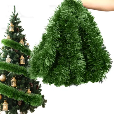 Künstliche Tannengirlande, 15 m, grün, für Weihnachtsdeko