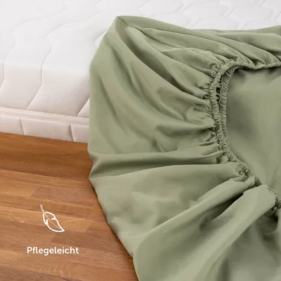 Produktbild von Blumtal Spannbettlaken 90x200cm – Mikrofaser Spannbetttuch – Bettbezug 90x200cm / Leintuch 90x200cm – Fitted Sheets – Olive – Grün