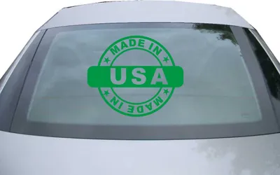Produktbild von Indigos UG - Aufkleber Heckscheibe & Motorklappe DE2913 - grün - 600x507 mm -  USA - Auto Scheiben Fenster Heckklappe Tuning Racing JDM - Die cut