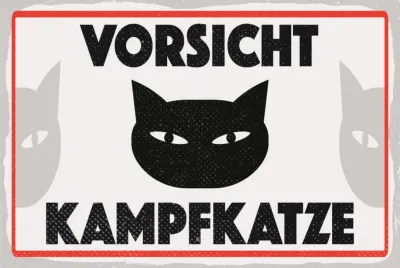 Produktbild von vianmo Blechschild 30x40 cm Vorsicht Kampfkatze