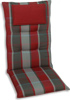 Produktbild von GO-DE Textil, Sesselauflage hoch, Wendeauflage, Karo rot, 23516-01