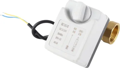 Image de Vanne à bille motorisée, 2 fils, 2 voies, normalement fermée, DN25, laiton/ABS, 12–24 V CC, accessoires