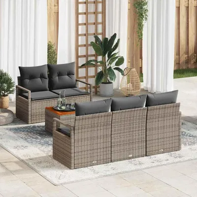 Productafbeelding van Maison Exclusive - Set van zes tuinbankkussens, grijs, van polyrotan