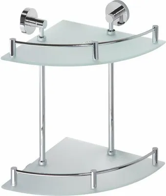 Produktbild von Regal, doppelte Eckablage aus Glas OMEGA 27x40x27cm BEMETA