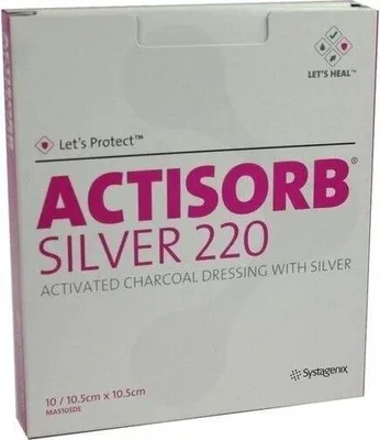 Obrázek produktu pro Actisorb 220 Silver 10,5x10,5 cm sterilní obklady 10 ks