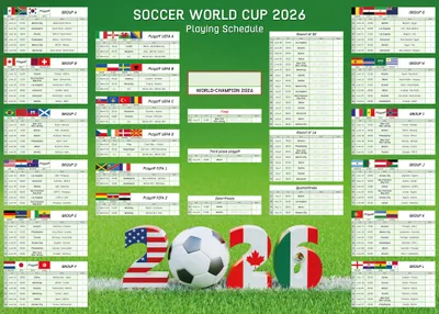 Immagine prodotto di Coppa del Mondo di calcio 2026 – Calendario da parete XXL (100x140 cm)