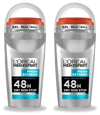 Produktbild von 2 x L’Oréal Paris Men Expert Fresh Extreme Deodorant Roller - 50 ml - Vorteilspackung - 2 Stücke
