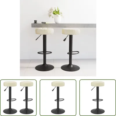 Obrázok produktu pre The Living Store Barhocker 2 Stk. Creme Samt