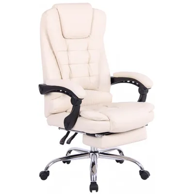 Produktbild von CLP Bürostuhl Oxygen mit Fußablage höhenverstellbar drehbar creme Material Kunstleder