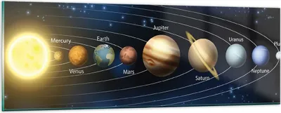 Produktbild von Bilder auf glas - Kosmos Planet - 90x30cm - Glasbilder - Wandbilder - Bilder - Kunstdruck - zum Aufhängen bereit - Wanddekoration aus Glas - Glas Bilder - Wandbild auf Glas - Einteilig - GAB90x30-3650